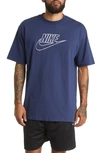 Nike Sportswear Max 90 Embroidered Logo T-shirt In Midnight Navy