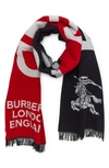 BURBERRY ENGLAND FOOTBALL WOOL & SILK SCARF