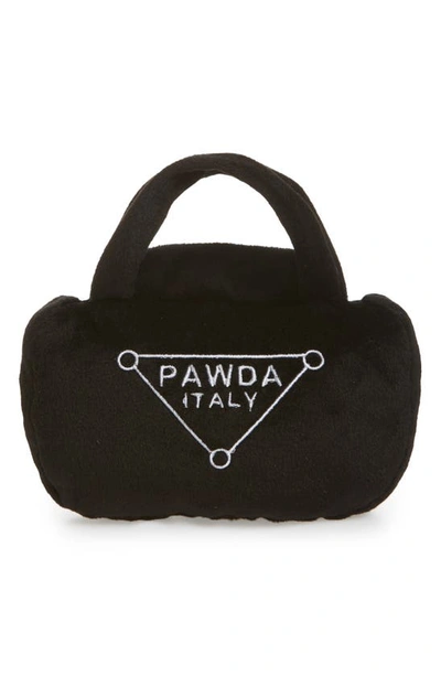 Haute Diggity Dog Pawda Bag Plush Dog Toy In Black