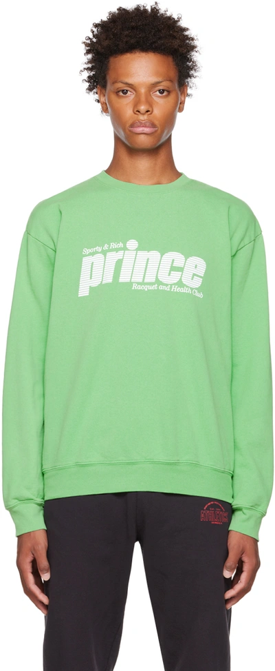 Sporty And Rich Green Prince Edition Sporty Sweatshirt In Kelly/white