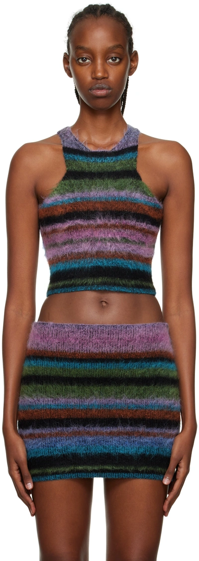 Agr Striped Racerback Stretch-knit Top In Multi