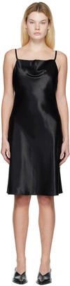 Drae Black Cowl-neck Slip Minidress In Black