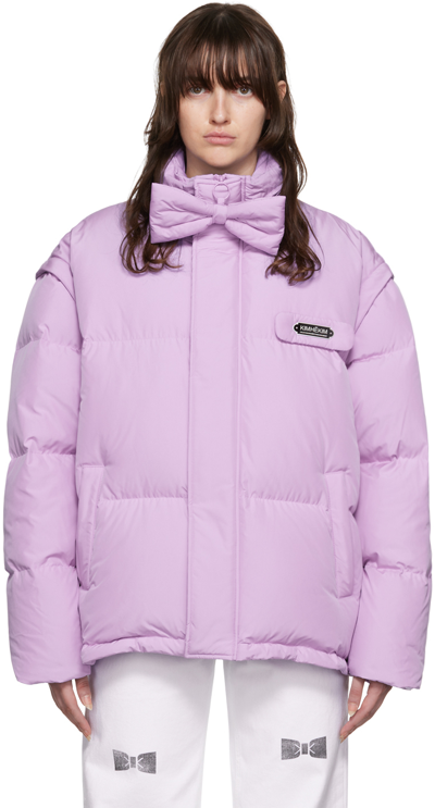 Kimhēkim Purple Bow Down Jacket In Lavender