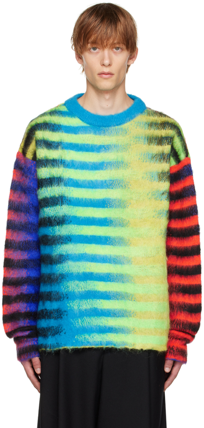 Agr Stripe Print Mohair Blend Knit Sweater In Mehrfarbig