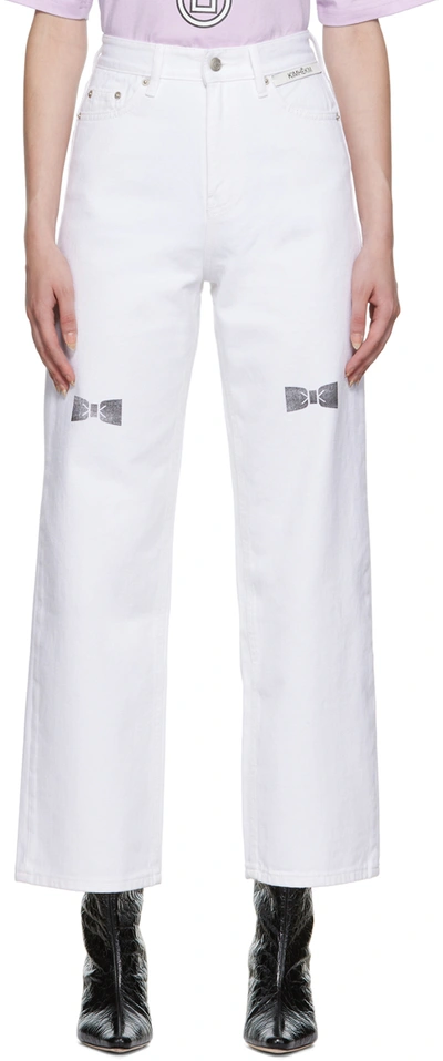 Kimhēkim High-waisted Straight Jeans In White