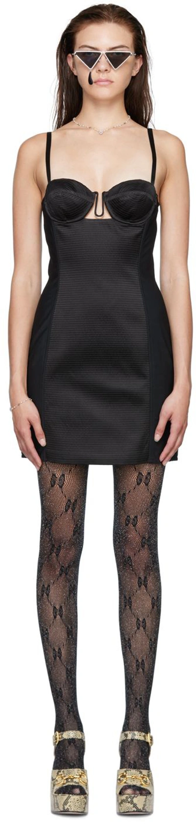 Gucci Silk Duchesse Mid-length Dress In Black