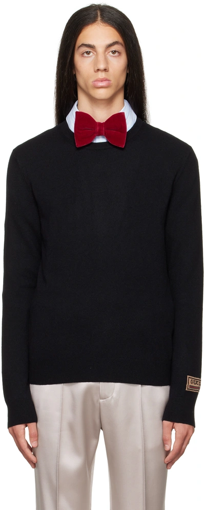 Gucci Black Jacquard Sweater In 1152 Black/mc
