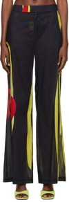 LOUISA BALLOU BLACK PRINT TROUSERS