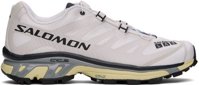 Salomon White Xt-4 Sneakers In White/lunar Rock/nig