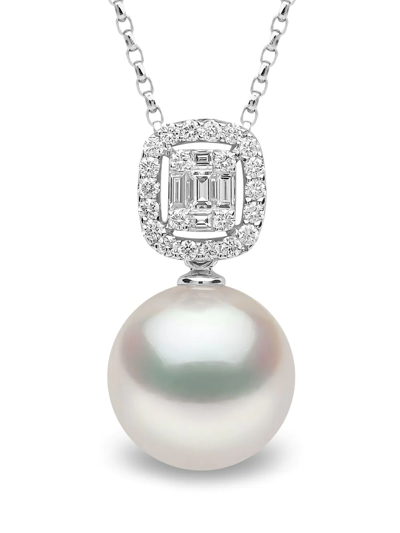 Yoko London 18kt White Gold Starlight Pearl And Diamond Necklace In Silber