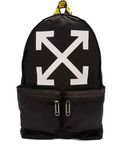 Off-white Arrows-print Zip-up Backpack In Black White