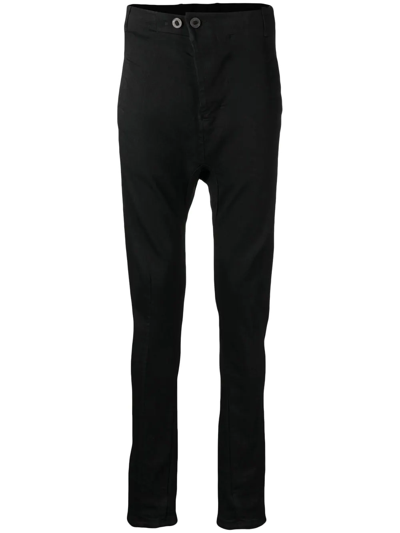 Boris Bidjan Saberi Slim-cut Drop-crotch Trousers In Black