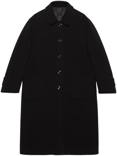 Gucci Single-breasted Tailored Coat In Schwarz