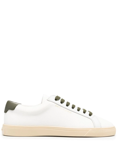Saint Laurent Andy Low-top Leather Sneakers In White