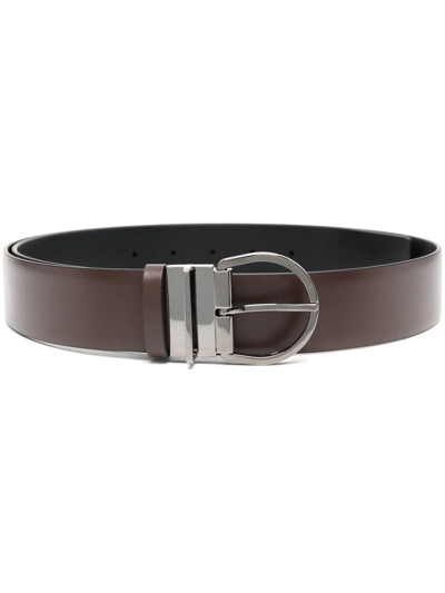 Valentino Garavani Mini-vlogo Leather Belt In Brown