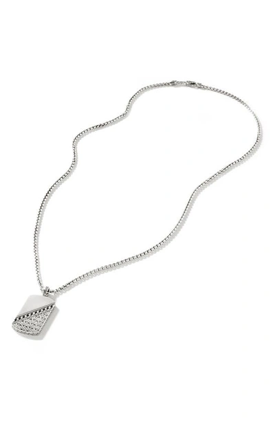 John Hardy Classic Chain Dog Tag Pendant Necklace In Sterling Silver