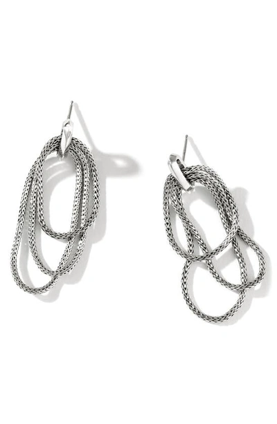 John Hardy Silver Classic Chain Drop Earrings