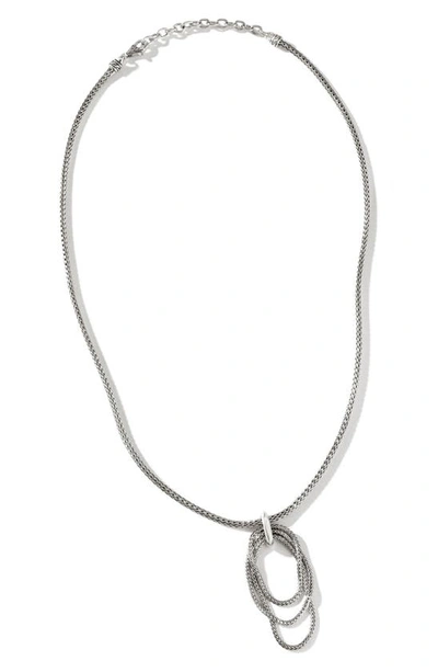 John Hardy Classic Chain Link Drop Pendant Necklace In Sterling Silver Gold