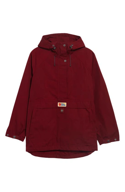 Fjall Raven Vardag Anorak Jacket In Bordeaux Red