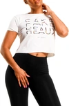 Dai Moda Ty Boxy Crop Graphic Tee In White