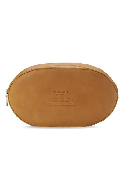Shinola Football Leather Travel Kit In Chestnut