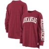 PRESSBOX PRESSBOX HEATHERED CARDINAL ARKANSAS RAZORBACKS TWO-HIT CANYON LONG SLEEVE T-SHIRT