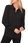Halogen Solid Button-up Shirt In Rich Black