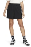 Nike Sportswear Cotton Jersey Shorts In Black/ White