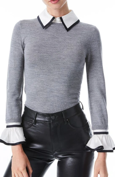 ALICE AND OLIVIA JUSTINA MIXED MEDIA PULLOVER 