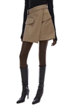 Helmut Lang Asymmetric Belt Wrap Miniskirt In Sandstorm