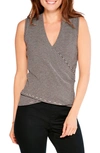 Nic + Zoe Striped Vital Wrap Tank In Black Multi