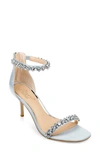 Jewel Badgley Mischka Dustyn Metallic Sandal In Steel Blue