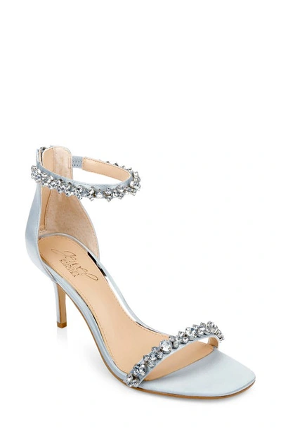Jewel Badgley Mischka Dustyn Metallic Sandal In Steel Blue