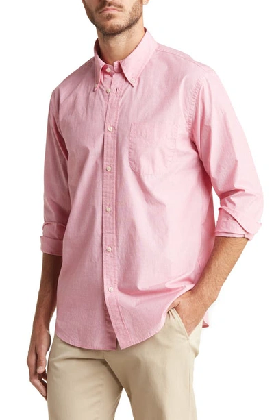 Brooks Brothers Solid Pink Button-down Shirt In Coral