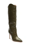 Schutz Maryana Pointed Toe Boot In Military Green
