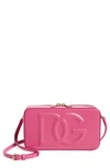 Dolce & Gabbana Dg Logo Leather Camera Crossbody Bag In Fuchsia