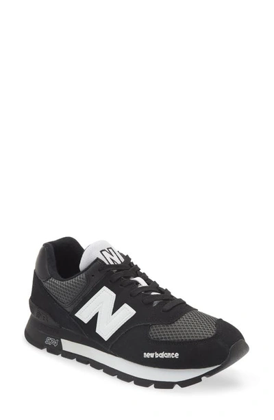 New Balance 574 Rugged Sneaker In Black With White