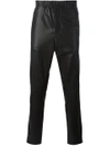 ANN DEMEULEMEESTER ANN DEMEULEMEESTER GRISE LEATHER TAPERED TROUSERS - BLACK,1707340327509911845264