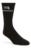 Balenciaga Sporty B Tennis Socks In Black/ White
