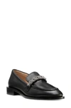 Stuart Weitzman Crystal-embellished Chain-link Loafers In Black