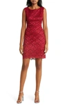 CONNECTED APPAREL SEQUIN LACE SHEATH DRESS