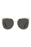 Carolina Herrera 58mm Cat Eye Sunglasses In Rose Gold / Grey