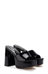 Larroude Dolly Patent Leather Platform Sandals In Black