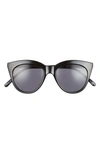 Le Specs Halfmoon Magic 52mm Gradient Cat Eye Sunglasses In Black