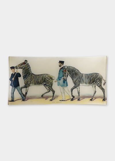 John Derian Caravan Les Zebras Pencil Tray In Multi