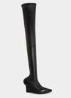 Givenchy Black Black Leather Over The Knee Boots In Black