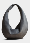 Khaite Medium Olivia Suede Hobo Bag In Gray
