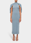 Simkhai Nancy Cape-effect Recycled Cashmere Midi Dress In Puddle