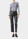 Alice And Olivia 'justina' Crewneck Long Sleeve Knitted Sweater In Med Heather Grey
