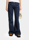 Re/done 70s Low Rise Bell Bottom Relaxed Flared Jeans In Heritage Rinse
